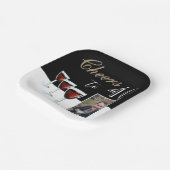 応援40赤ワイングラス写真40歳の誕生日 ペーパープレート (傾斜あり)