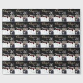 応援40赤ワイングラス写真40歳の誕生日 ラッピングペーパー (フラット)