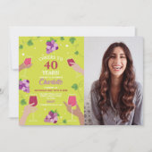 応援40thバースデーワインテイスティングパーティー写真 招待状 (正面)