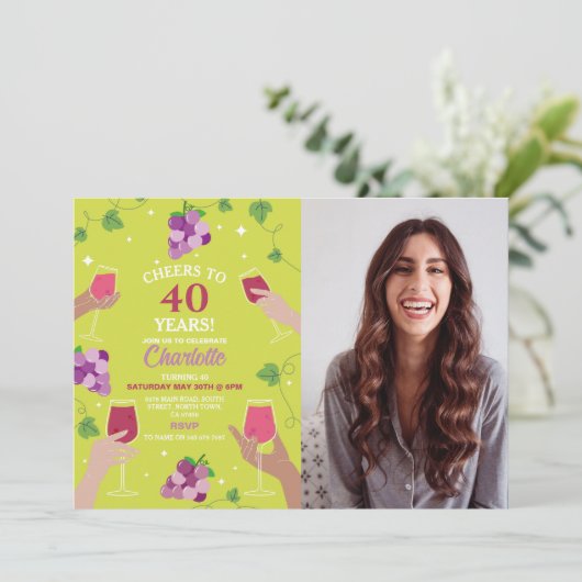 応援40thバースデーワインテイスティングパーティー写真 招待状 (スタンド正面)