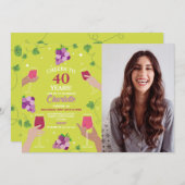 応援40thバースデーワインテイスティングパーティー写真 招待状 (正面/裏面)