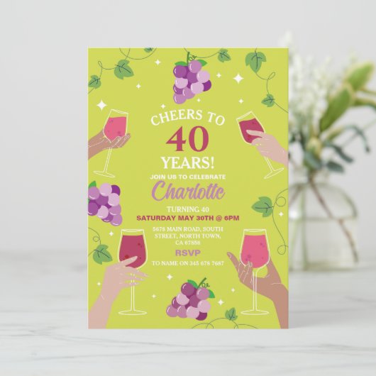 応援40thバースデーワインテイスティングパーティー年齢 招待状 (スタンド正面)