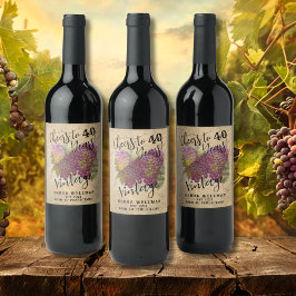 応援40thバースデーヴィネヤードワインカントリーカスタム ワインラベル