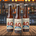応援40th Birthday Beer Label ビールラベル<br><div class="desc">このクラフトビールインスパイアのバースデードリンクラベルは、あなたの人生で40歳の任意のパーティーのヒット。応援40年！</div>