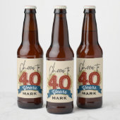 応援40th Birthday Beer Label ビールラベル (ボトル)
