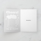応援42年42ndビール誕生日カード男性へ カード (内部)