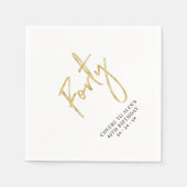 応援4 |モダン大人40歳の誕生日パーティーナ スタンダードカクテルナプキン (正面)