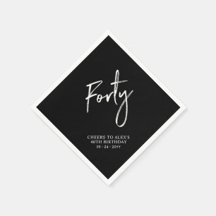 応援4  モダン大人40歳の誕生日パーティー スタンダードカクテルナプキン