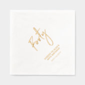 応援4 |モダン大人40歳の誕生日パーティー 箔ナプキン (正面)