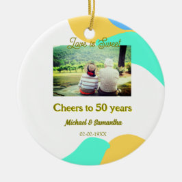 応援50周年の愛は甘いレトロ セラミックオーナメント