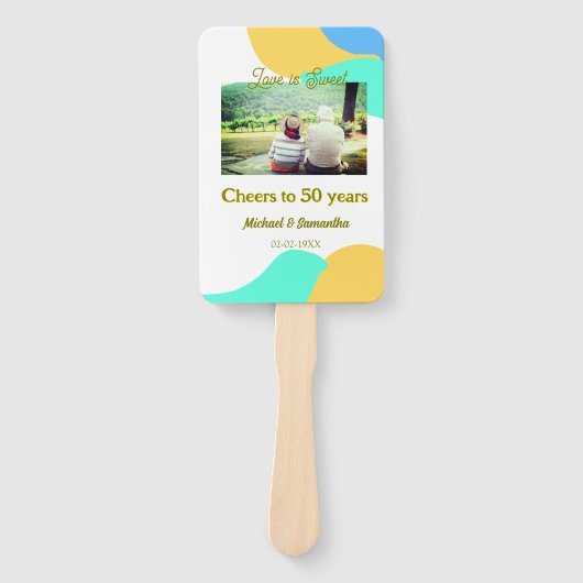 応援50周年の愛は甘いレトロ ハンドファン (正面)