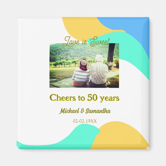 応援50周年の愛は甘いレトロ マグネット (正面)