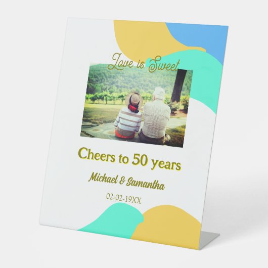 応援50周年の愛は甘いレトロ 台座サイン (正面)