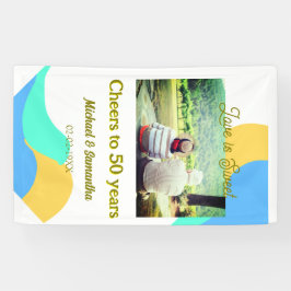 応援50周年の愛は甘いレトロ 横断幕