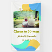 応援50周年の愛は甘いレトロ 横断幕 (縦)