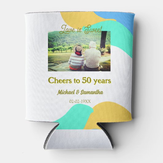 応援50周年の愛は甘いレトロ 缶クーラー (正面)