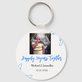 応援50周年ブルーリーフ写真名 キーホルダー