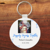 応援50周年ブルーリーフ写真名 キーホルダー (正面)