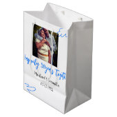 応援50周年ブルーリーフ写真名 ミディアムペーパーバッグ (正面アングル)