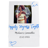 応援50周年ブルーリーフ写真名 ミディアムペーパーバッグ (裏面)