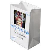 応援50周年ブルーリーフ写真名 ミディアムペーパーバッグ (裏面アングル)