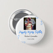 応援50周年ブルーリーフ写真名 缶バッジ (正面&裏面)