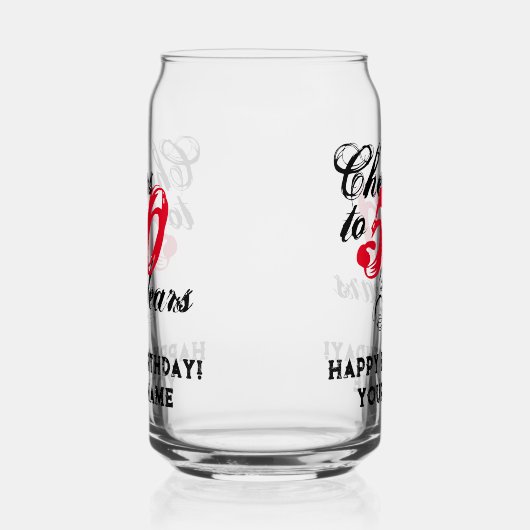 応援50年のカスタムハッピーバースデー缶 ガラス缶 (左)