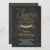 応援50年の誕生日招待 招待状 (正面/裏面)