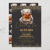 応援50年ウイスキー誕生日 招待状 (正面/裏面)