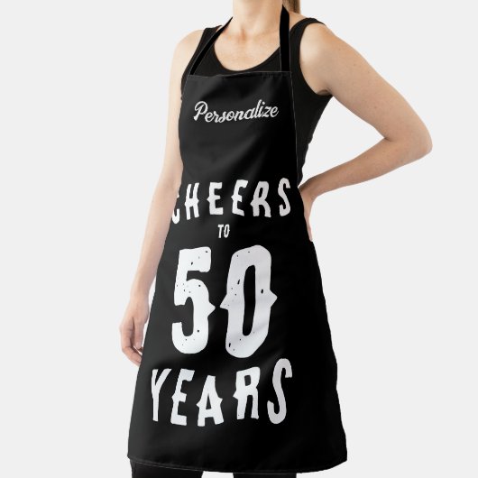 応援50年カッコいい50誕生日BBQエプロン エプロン (インサイチュ)