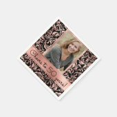 応援50年バラ金ゴールドダマスク50誕生日 スタンダードカクテルナプキン (角)