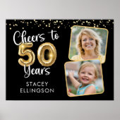 応援50年誕生日2枚フォトウェルカムサイン ポスター (正面)