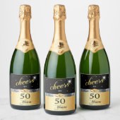 応援50年金ゴールドサテングリッタースパークルワイン スパークリングワインラベル (ボトル)