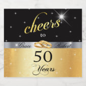 応援50年金ゴールドサテングリッタースパークルワイン スパークリングワインラベル (シングルラベル)