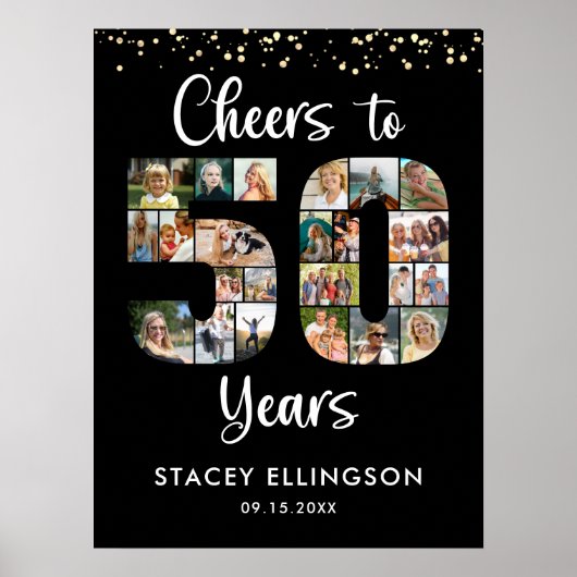 応援50年23写真番号切り出しコラージュ ポスター (正面)