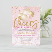 応援50年50誕生日グラマラス 招待状 (スタンド正面)