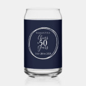 応援50年50誕生日ネイビー銀パーティー ガラス缶 (裏面)