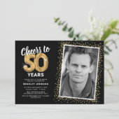 応援50年50誕生日写真 招待状 (スタンド正面)