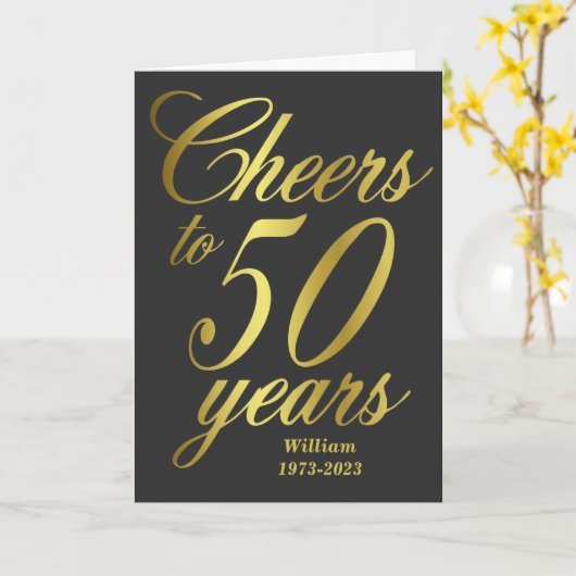 応援50年50誕生日 カード (黄色い花)