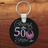 応援50年50th誕生日パーティーボタンKey キーホルダー (正面)