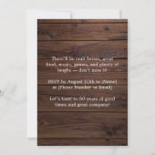 応援50年！エイジド・トゥ・パーフェクト誕生日 招待状 (裏面)