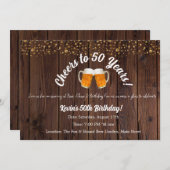 応援50年！エイジド・トゥ・パーフェクト誕生日 招待状 (正面/裏面)