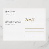 応援50歳50歳の誕生日パーティエレガント 箔招待状ポストカード (裏面)