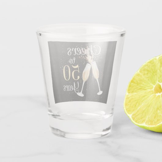 応援50歳50歳の誕生日パーティーショットグラス ショットグラス (裏面)