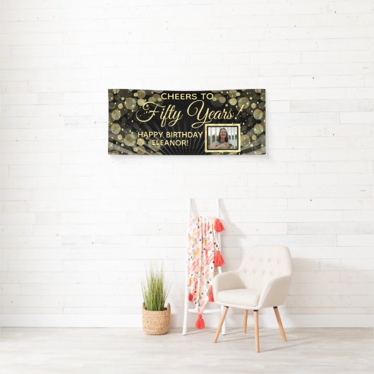 応援50歳50歳の誕生日パーティー写真 横断幕 (インサイチュ)