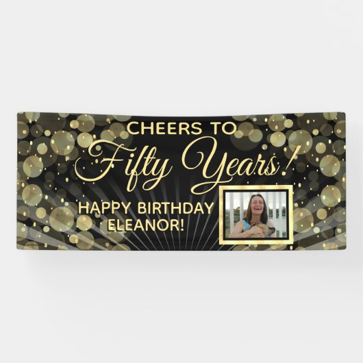 応援50歳50歳の誕生日パーティー写真 横断幕 (横)