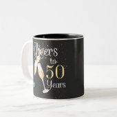 応援50歳50歳の誕生日パーティー ツートーンマグカップ (正面左)