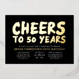 応援50歳50歳の誕生日パーティー 箔招待状