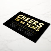 応援50歳50歳の誕生日パーティー 箔招待状 (回転した状態)