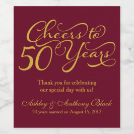 応援50結婚周年記念パーソナライズされた ワインラベル